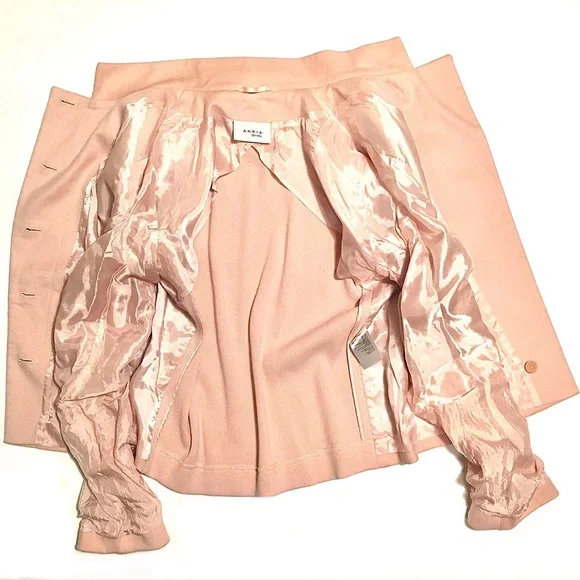 Akris Punto Blazer Evening Jacket Wool Angora Cashmere Knit Crop Fitted Pink 10 - Picture 12 of 16